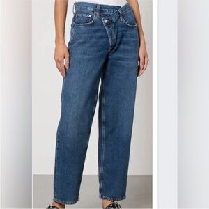 Agolde Women's Criss Cross Straight Jeans in Deep Blue
